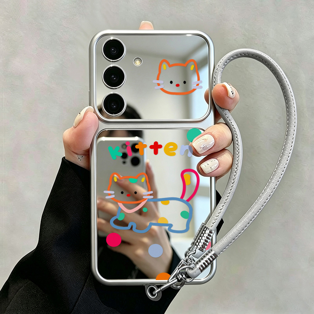 Cute Cat Mirror Case with Phon - Phone Cases Galaxy A16 5G review and price