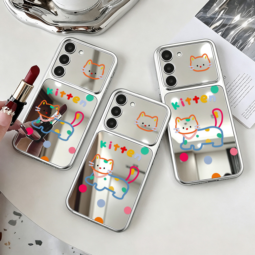 Cute Cat Mirror Case with Phon - Phone Cases Galaxy A16 5G review and price