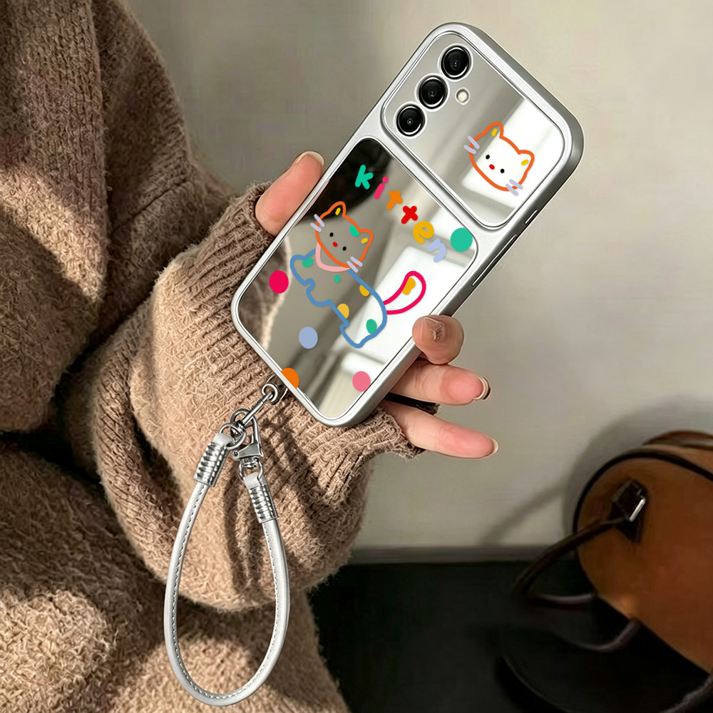 Cute Cat Mirror Case with Phon - Phone Cases Galaxy A16 5G review and price