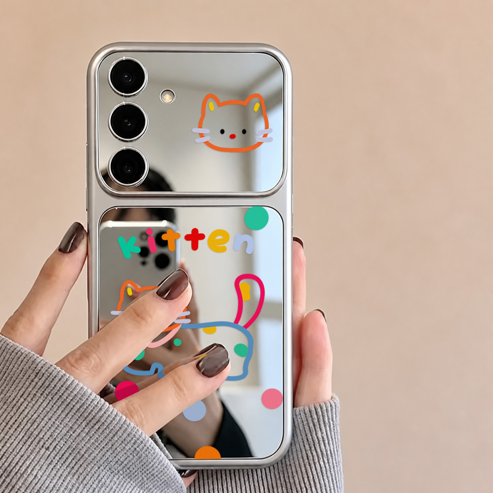 Cute Cat Mirror Case with Phon - Phone Cases Galaxy A16 5G review and price